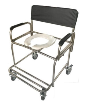 ES1108- Cadeira de Banho para Obeso em Aço Inox com Braços removíveis